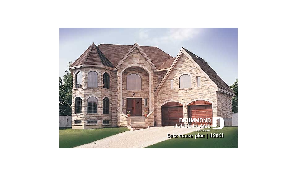 front - BASE MODEL - Prestigious 4 to 5 bedroom, betz house plan, 2-car garage, formal dining room, 2nd floor laundry, master suite - Betz house plan