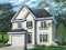 front - BASE MODEL - 2 Storey English style cottage plan with garage, 3 bedrooms, 2.5 bathrooms and laundry on main floor - Molene