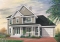 front - BASE MODEL - Country house with garage, breakfast nook, formal dining and living rooms, 3 bedrooms, computer corner - The Madeline 3
