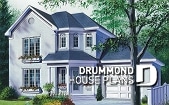 front - BASE MODEL - 3 bedroom victorian inspired house plan, master suite, garage, laundry room on main floor - Cupola