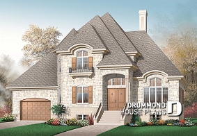 front - BASE MODEL - Home with x-large family room & fireplace, home office, great master suite, cathedral ceiling, 2-car garage - The Wentworth
