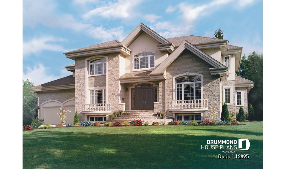 front - BASE MODEL - 4 bedrooms 3.5 bathrooms, master suite, formal living room, 2-car garage, home office, 9' ceiling on main - Doric