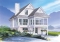 Rear view - BASE MODEL - Fabulous 3 beds / 2 baths cottage house plan with open floor plan, fireplace and screened-in deck - The Cliffside 1