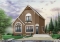 Color version 7 - Front - 2 to 3 bedroom affordable modern style house plan, lots of natural light, cathedral ceiling + mezzanine - The Woodlette 1