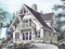front - BASE MODEL - Swiss chalet style house plan, 3 bedrooms, 2 bathrooms, open floor plan layout with large fireplace - Mimosa