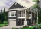 Color version 3 - Front - 2-car garage plan with 2 bedroom apartment above, open floor plan, screened-in balcony on second floor - The Murphy