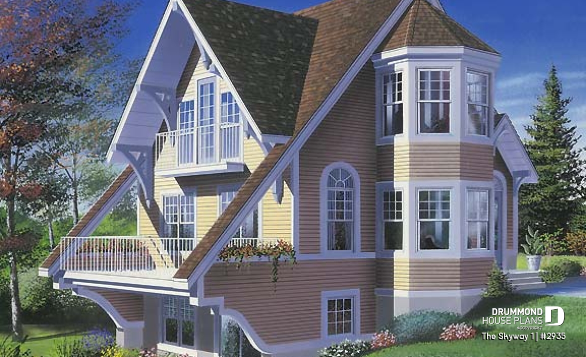 front - BASE MODEL - Open floor plan cottage with interior spa area, and 1 or 2 bedroom option - The Skyway 1