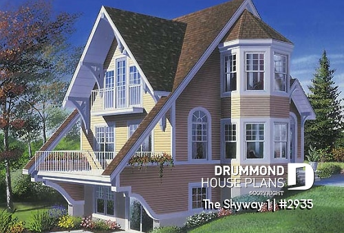 front - BASE MODEL - Open floor plan cottage with interior spa area, and 1 or 2 bedroom option - The Skyway 1