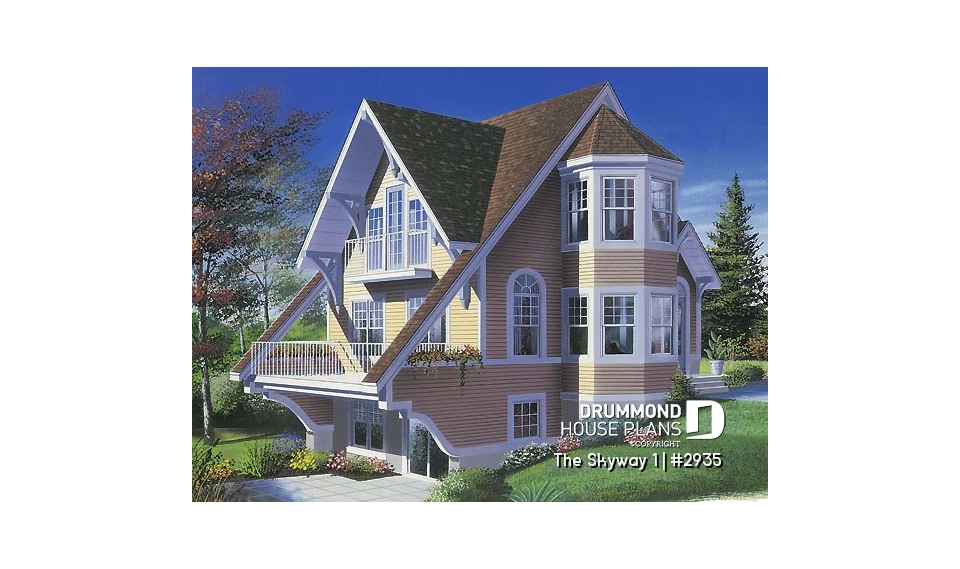 front - BASE MODEL - Open floor plan cottage with interior spa area, and 1 or 2 bedroom option - The Skyway 1
