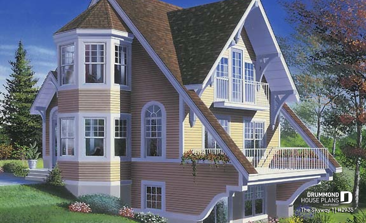front - BASE MODEL - Open floor plan cottage with interior spa area, and 1 or 2 bedroom option - The Skyway 1