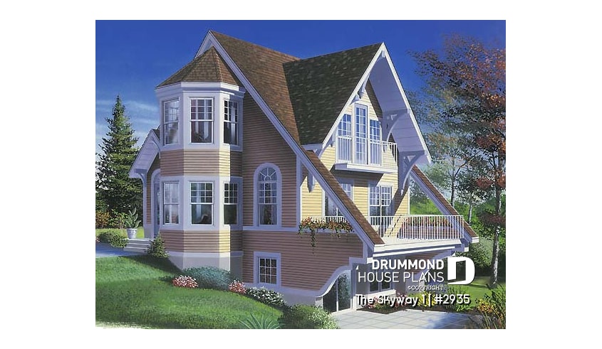 front - BASE MODEL - Open floor plan cottage with interior spa area, and 1 or 2 bedroom option - The Skyway 1