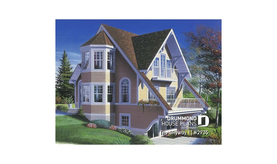 front - BASE MODEL - Open floor plan cottage with interior spa area, and 1 or 2 bedroom option - The Skyway 1