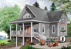 front - BASE MODEL - 4 bedrooms lakefront cottage, walkout basement, master suite on first floor, panoramic views - Vistas 6