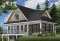 Color version 8 - Rear - Country cottage house plan with 2 large bedrooms, open main floor concept, fireplace, screened-in porch - The Woodlyne