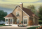 Rear view - BASE MODEL - Country style cottage plan with a screened in porch, 3 bedrooms, 2 baths, cathedral ceiling & mezzanine - The Sunburst 2
