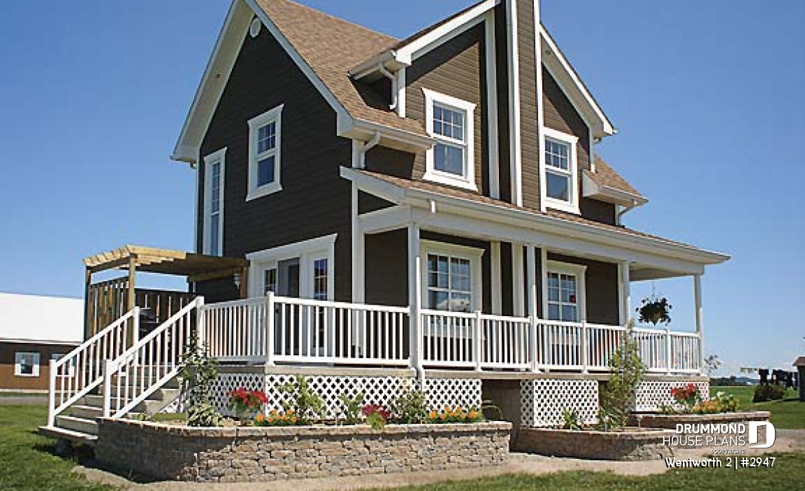 Rear view - BASE MODEL - Charming country rustic cottage with 3 bedrooms and master bedroom with private balcony - Wentworth 2