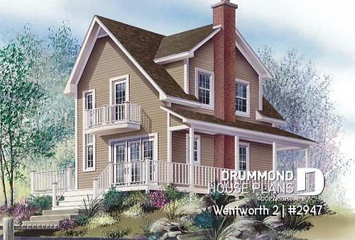 Rear view - BASE MODEL - Charming country rustic cottage with 3 bedrooms and master suite with private balcony - Wentworth 2