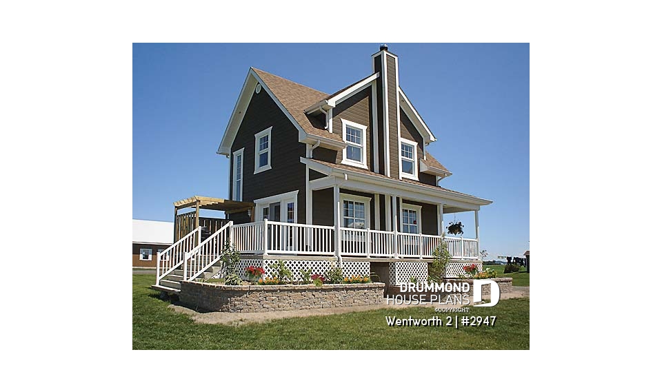 Rear view - BASE MODEL - Charming country rustic cottage with 3 bedrooms and master bedroom with private balcony - Wentworth 2