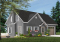 Color version 4 - Front - Rustic cottage house plan, open floor plan with fireplace, 3 bedrooms, garage - Richardson