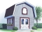 front - BASE MODEL - Barn style shed plan, with upstairs storage accessible by stairs - Garden shed