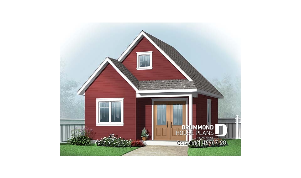 front - BASE MODEL - Garden shed plan with storage in attic - Capeline