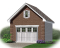 front - BASE MODEL - Single car garage plan with 24 ft. depth, traditional style - The Pottery Port 2
