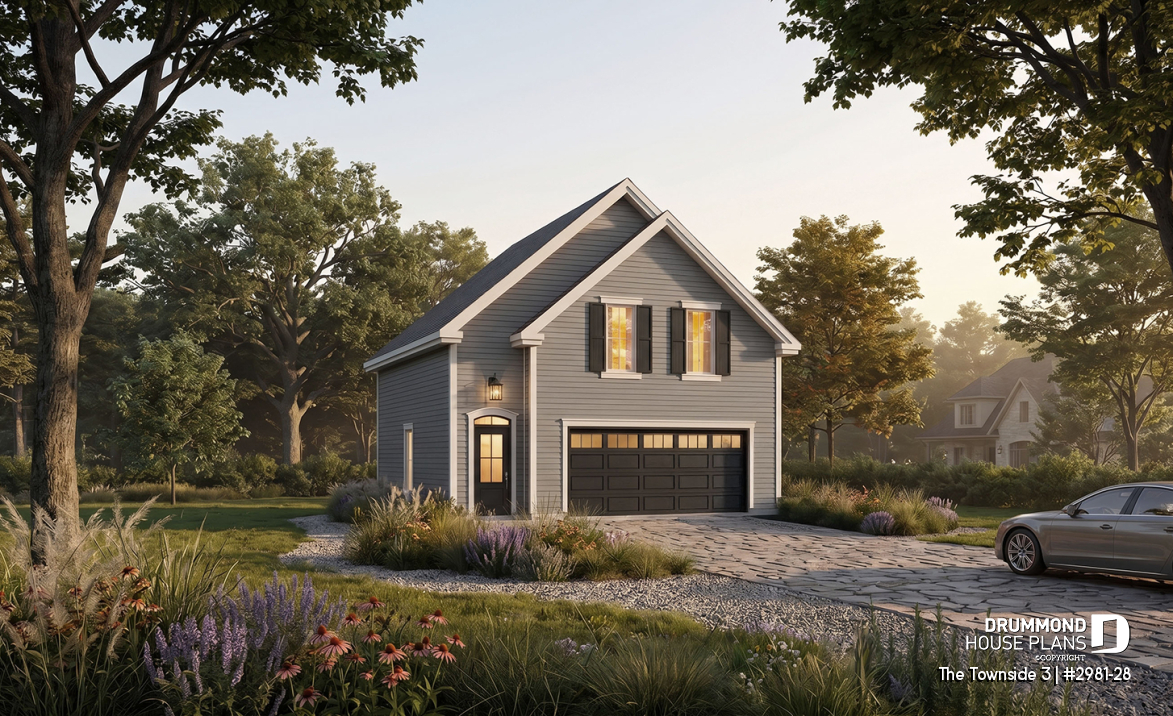 front - BASE MODEL - 2-car garage with second floor storage room - The Townside 3