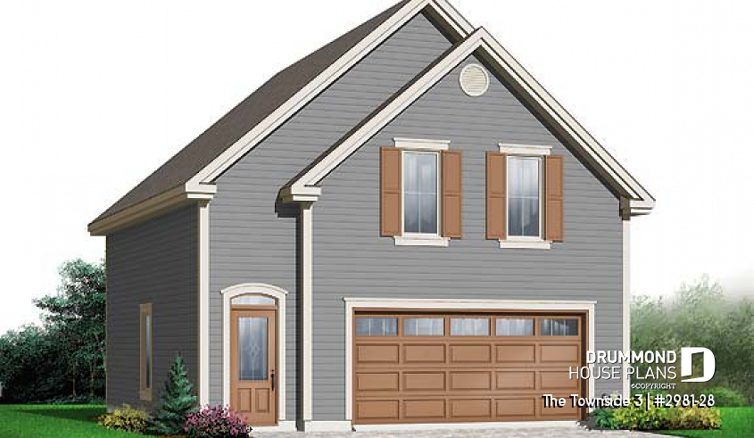 front - BASE MODEL - 2-car garage with second floor storage room - The Townside 3