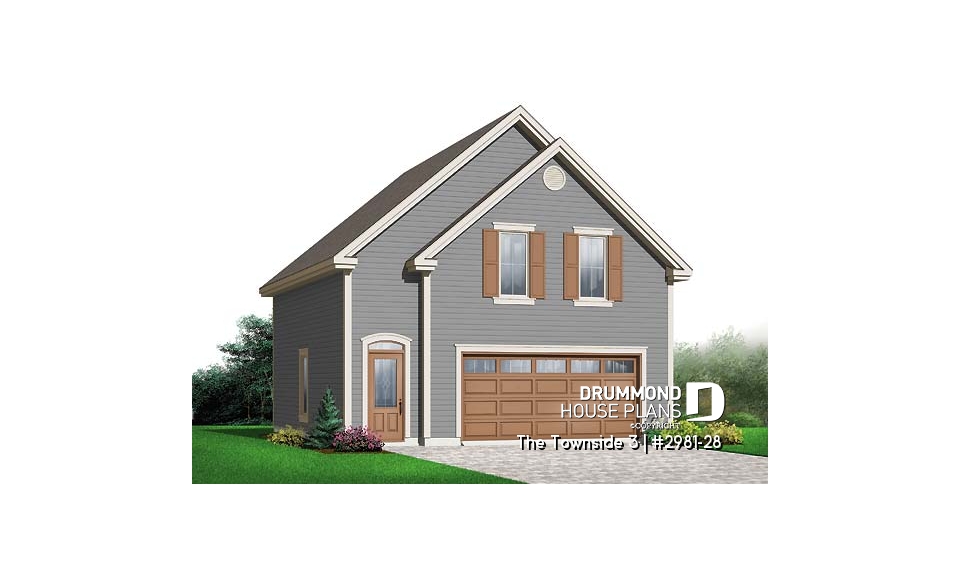 front - BASE MODEL - 2-car garage with second floor storage room - The Townside 3
