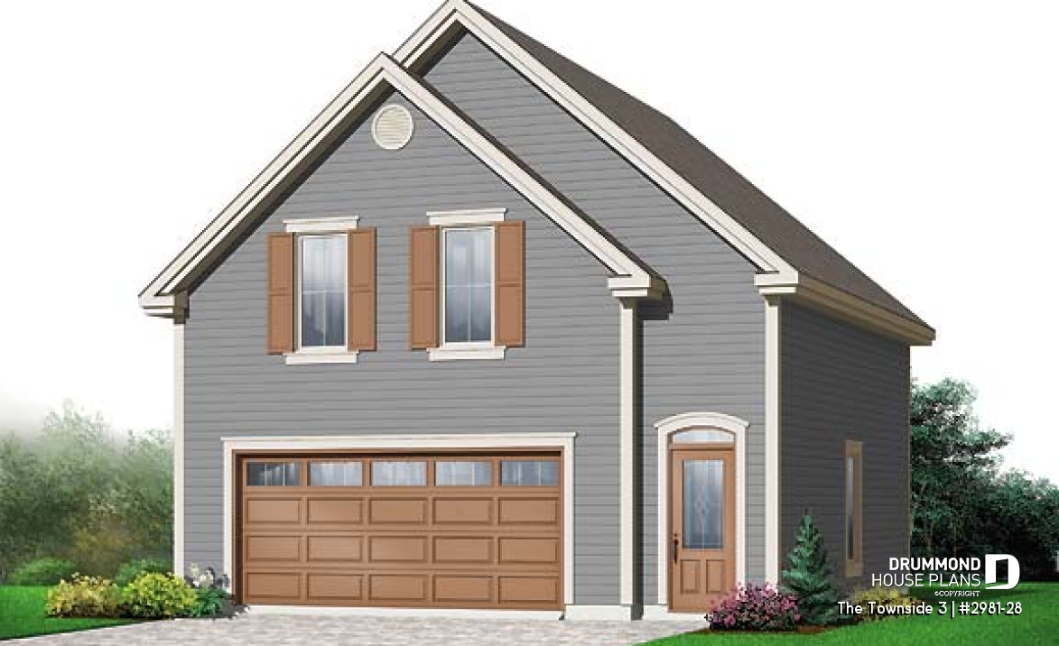 front - BASE MODEL - 2-car garage with second floor storage room - The Townside 3