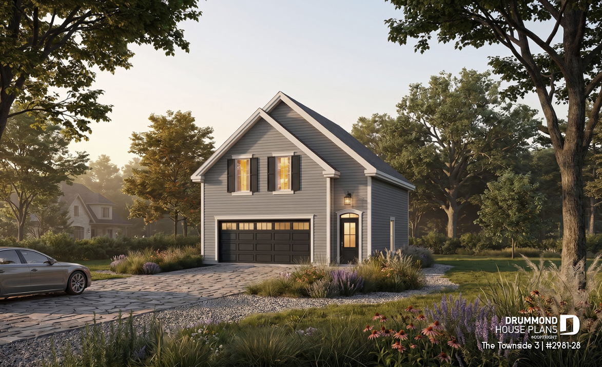 front - BASE MODEL - 2-car garage with second floor storage room - The Townside 3