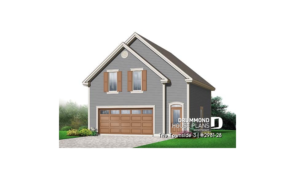 front - BASE MODEL - 2-car garage with second floor storage room - The Townside 3