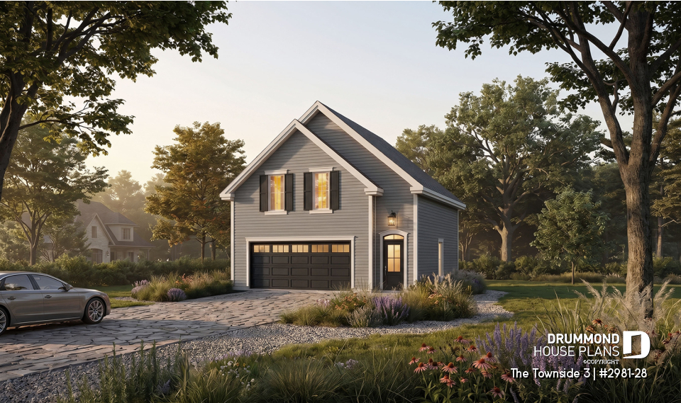 front - BASE MODEL - 2-car garage with second floor storage room - The Townside 3