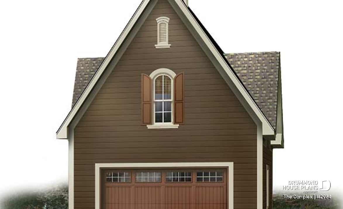 front - BASE MODEL - Victorian style two-storey single garage plan - The Car-plex