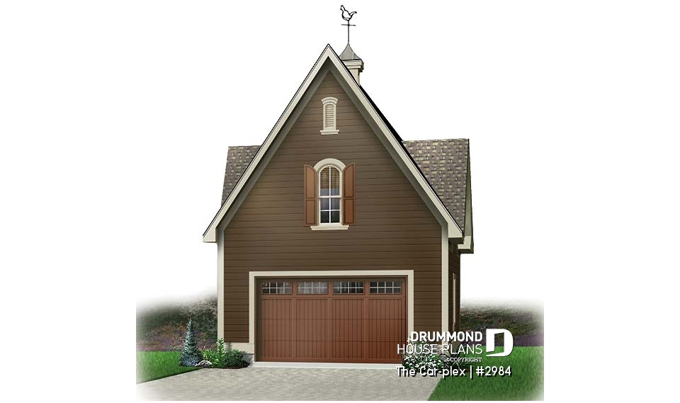 front - BASE MODEL - Victorian style two-storey single garage plan - The Car-plex
