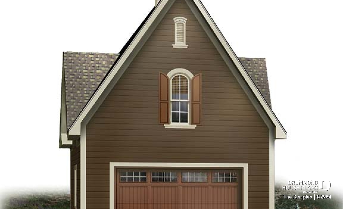 front - BASE MODEL - Victorian style two-storey single garage plan - The Car-plex