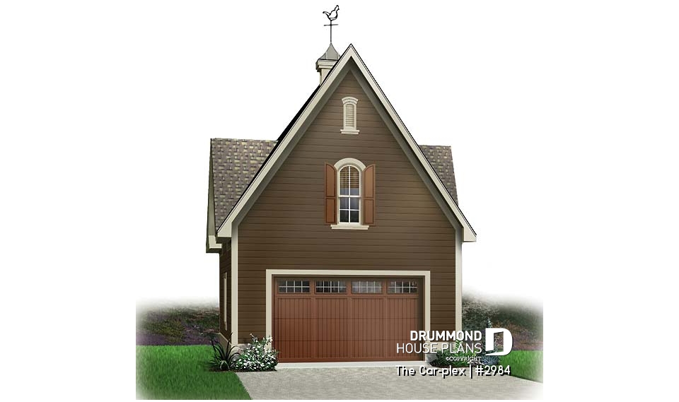 front - BASE MODEL - Victorian style two-storey single garage plan - The Car-plex