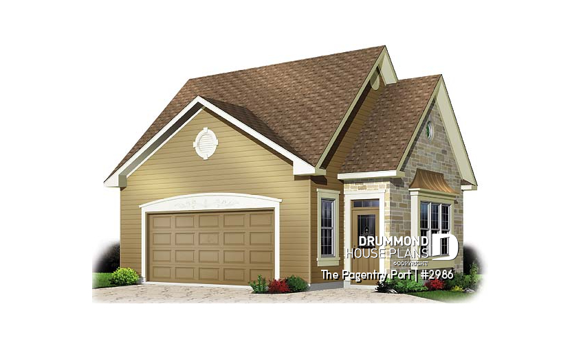 front - BASE MODEL - 2-car garage plan with storage in attic - The Pagentry Port