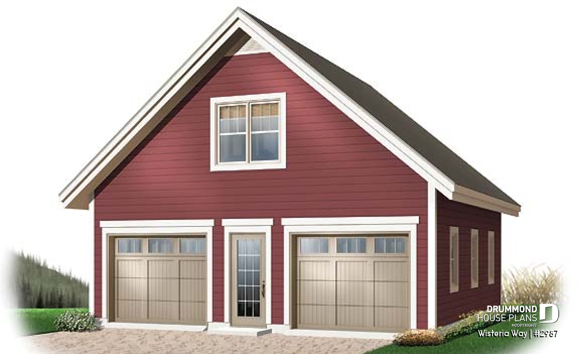 front - BASE MODEL - Double car garage with bonus space in attic. - Wisteria Way