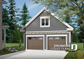 Color version 3 - Front - 2-car garage plan with second floor storage room - The Double Glide 2