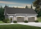 front - BASE MODEL - American two-car garage plan with large bonus storage in attic - Larson 2