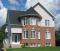 front - BASE MODEL - Duplex house plan with 2 bedroom per unit, open dining and living room, balcony, lots of natural light - Victoria