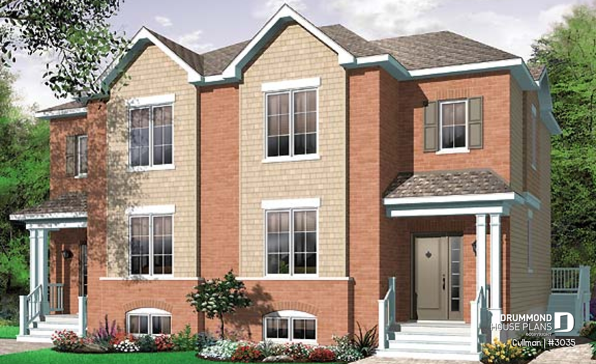 front - BASE MODEL - Duplex plan, 3 beds, 2 baths, laundry on main room, master bedroom with walk-in closet - Cullman