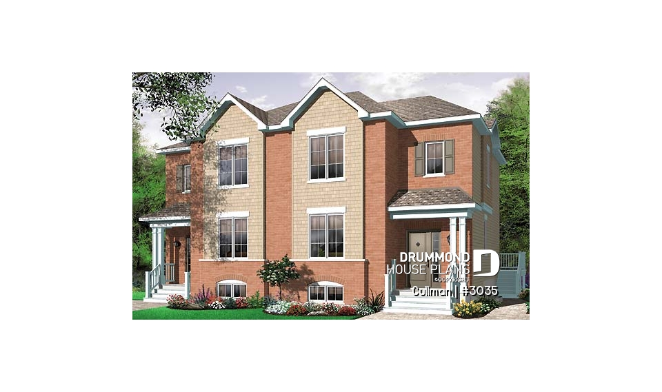 front - BASE MODEL - Duplex plan, 3 beds, 2 baths, laundry on main room, master bedroom with walk-in closet - Cullman