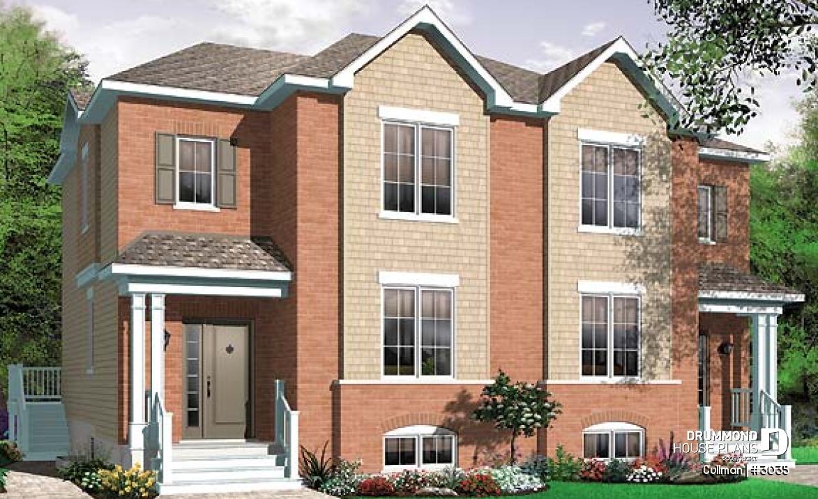front - BASE MODEL - Duplex plan, 3 beds, 2 baths, laundry on main room, master bedroom with walk-in closet - Cullman