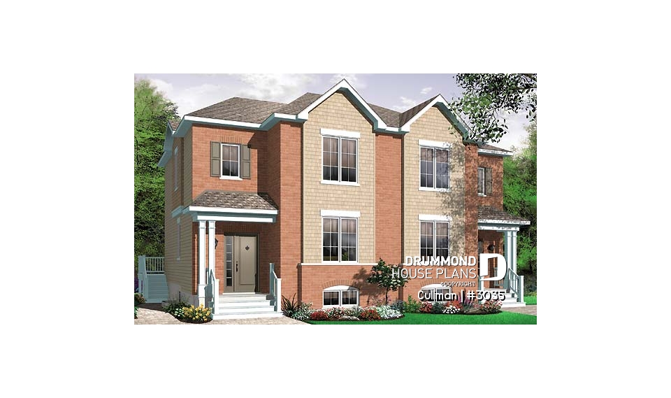 front - BASE MODEL - Duplex plan, 3 beds, 2 baths, laundry on main room, master bedroom with walk-in closet - Cullman