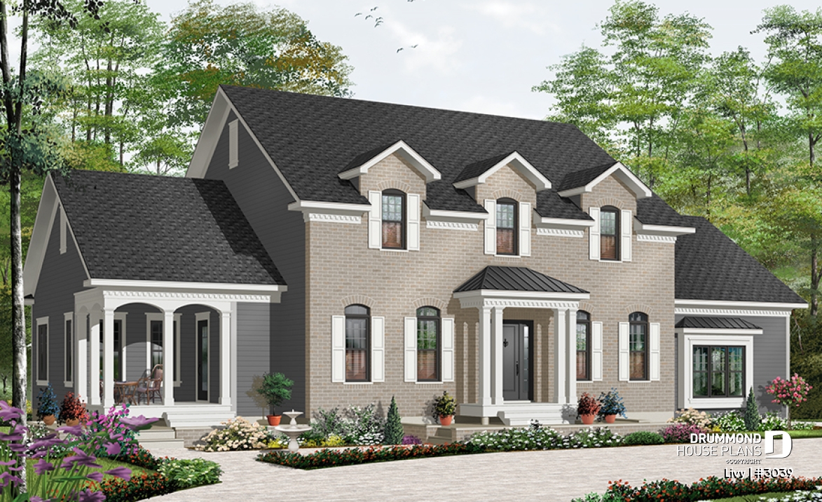 Color version 4 - Front - 2 storey home offering in law suite on half of the main floor, 3 bedrooms and open space - Livy