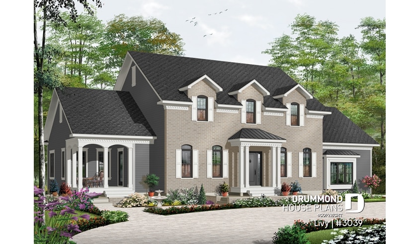 Color version 4 - Front - 2 storey home offering in law suite on half of the main floor, 3 bedrooms and open space - Livy