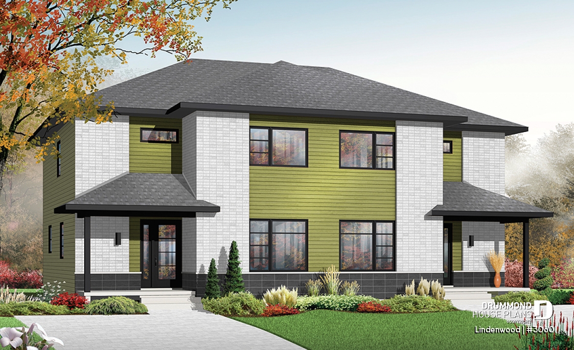 front - BASE MODEL - 3 bedroom contemporary semi-detached on two levels - Lindenwood