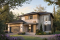 front - BASE MODEL - Contemporary Multigenerational House Plan with Private In-law Suite, 4-5 Bedrooms, Optional Finished Basement - Linea 2